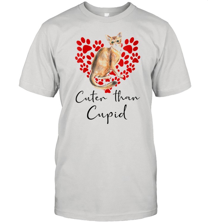 Womens Abyssinian Cat Cuter Than Cupid Valentines Day shirt Classic Men's T-shirt