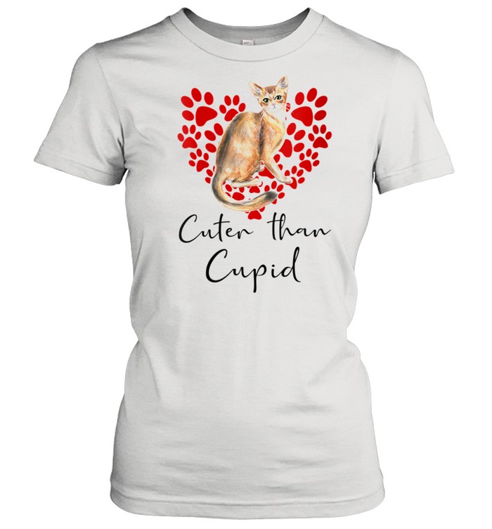 Womens Abyssinian Cat Cuter Than Cupid Valentines Day shirt Classic Women's T-shirt