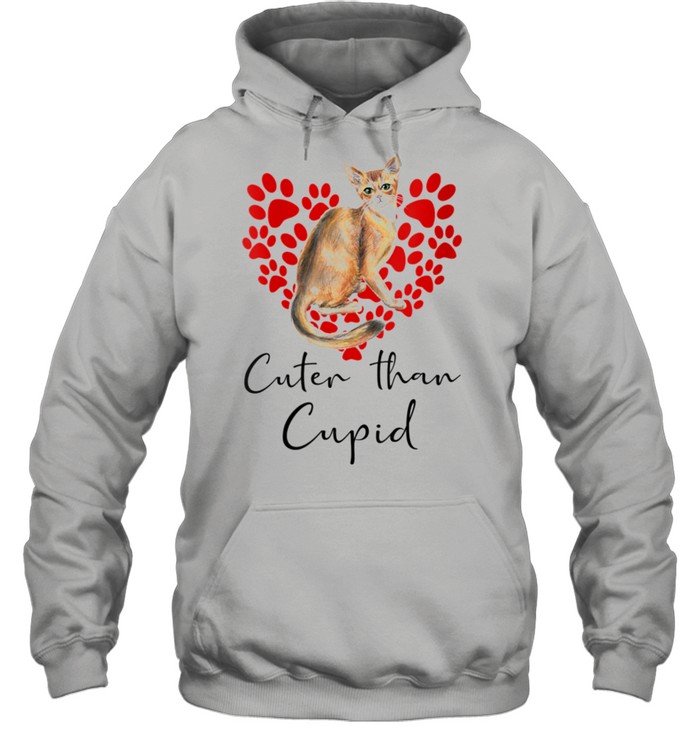 Womens Abyssinian Cat Cuter Than Cupid Valentines Day shirt Unisex Hoodie