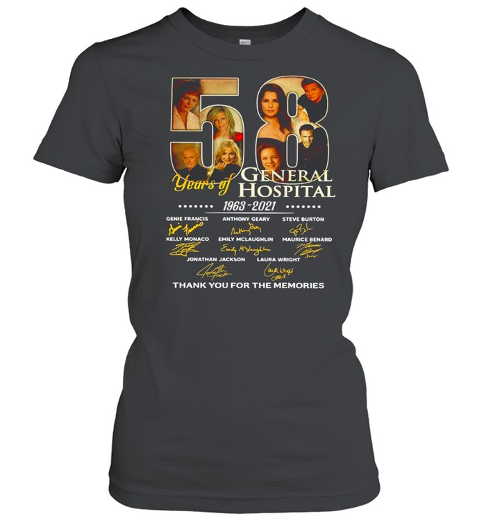58 Years Of General Hospital 1963 2021 Signatures Thank You For The Memories shirt Classic Women's T-shirt