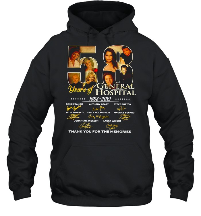 58 Years Of General Hospital 1963 2021 Signatures Thank You For The Memories shirt Unisex Hoodie