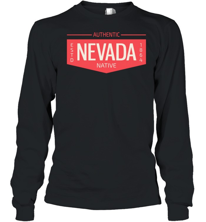 Nevada Native Authentic Patch Badge Flag Logo shirt Long Sleeved T-shirt