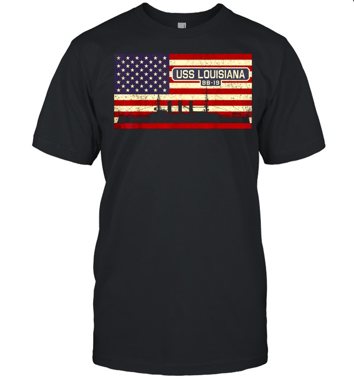 USS Louisiana BB19 Pre WW1 Battleship USA American Flag shirt