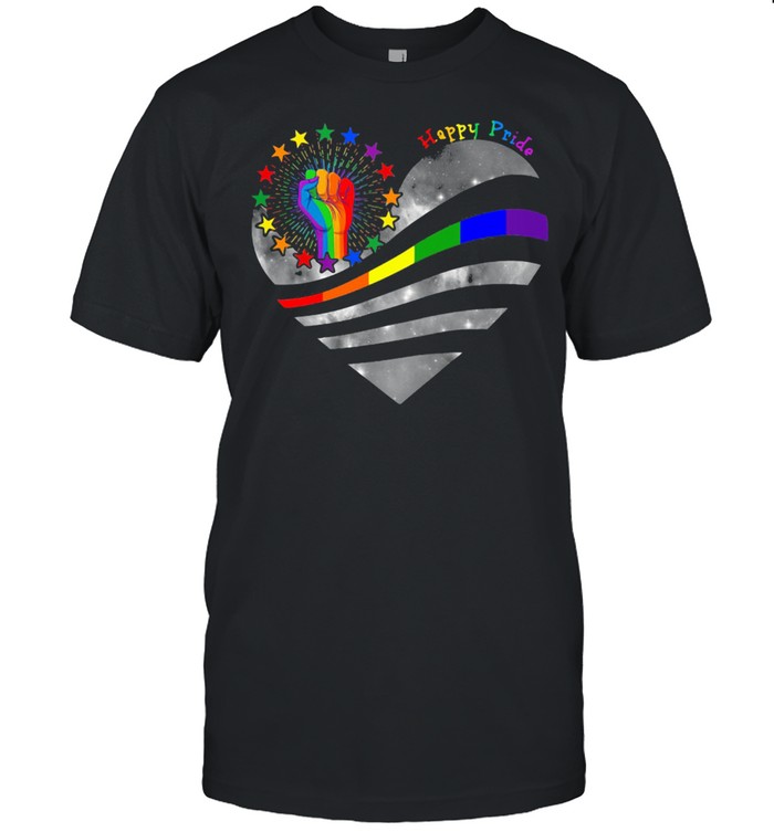LGBT Happy Pride Heart  Classic Men's T-shirt