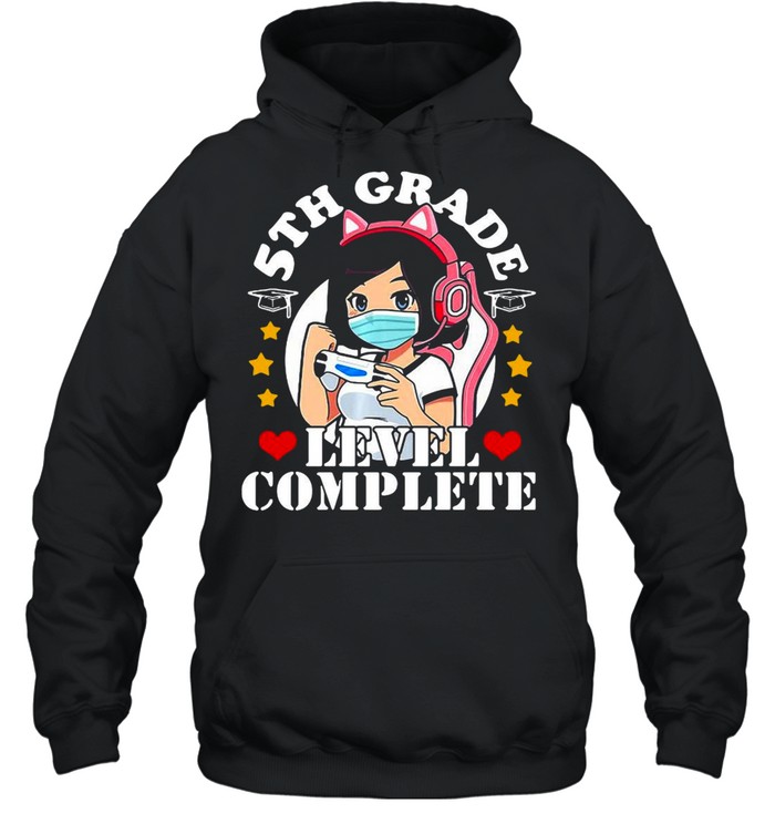 2021 5Th Grade Graduation Girl Loves Anime Gaming Girls T-shirt Unisex Hoodie