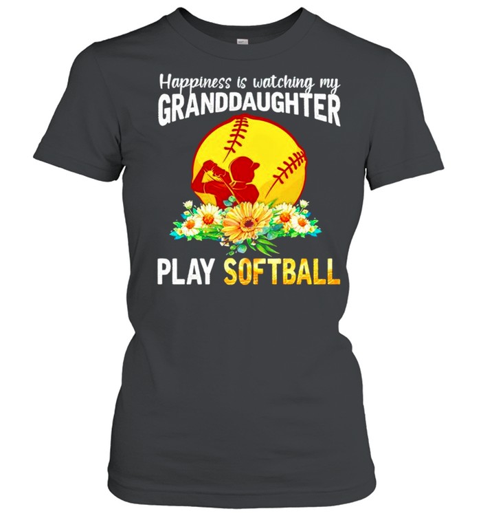 Happiness is watching my Granddaughter play softball shirt Classic Women's T-shirt