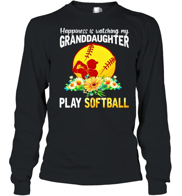 Happiness is watching my Granddaughter play softball shirt Long Sleeved T-shirt
