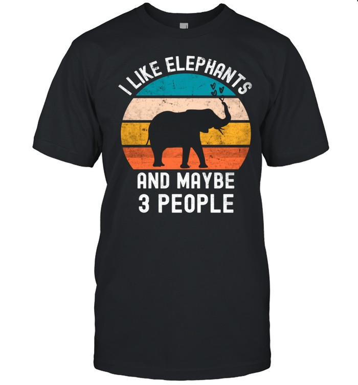 Ich mag Elefanten und vielleicht 3 Personen Vintage Elephant Langarmshirt shirt Classic Men's T-shirt