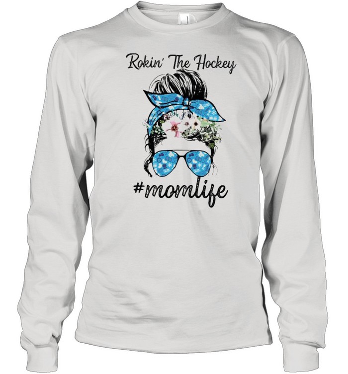 Rokin’ the hockey Mom Life Girl flower Long Sleeved T-shirt