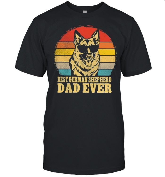 Best German shepherd dad ever sunset retro shirt