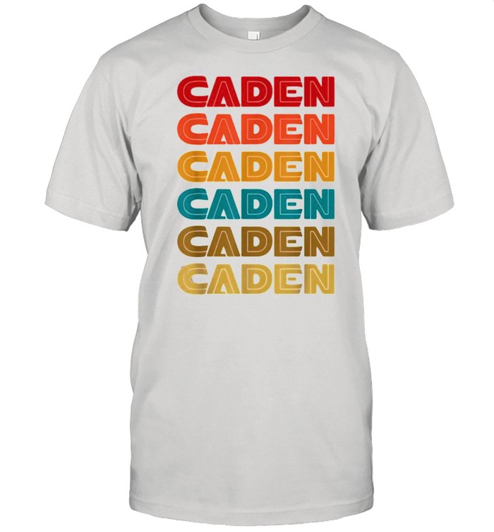Caden Name, Retro Given Name Colorful Inline Font  Classic Men's T-shirt