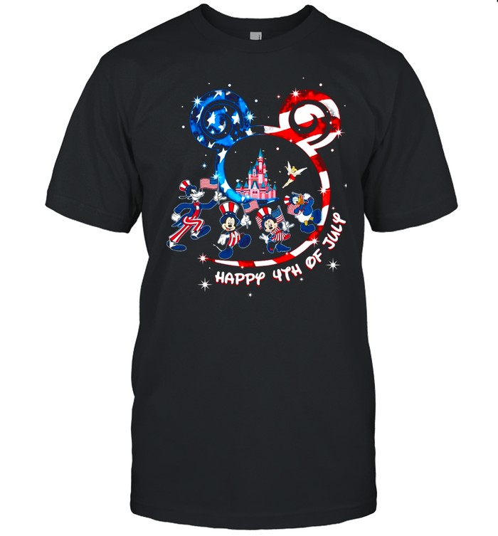 American Mickey Mouse And Friends Happy 4th of July T-shirt Classic Men's T-shirt