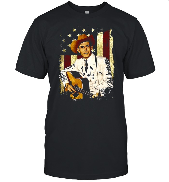 Graphic Hank Idol Williams Retro Flag American Country Music T-shirt Classic Men's T-shirt