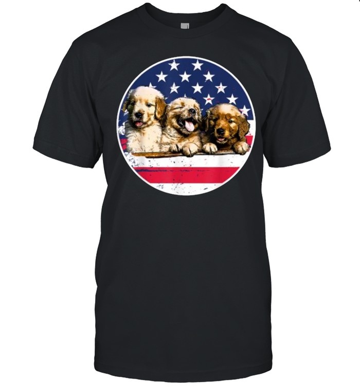 Golden Retriever American Flag 4th Of July T- Classic Men's T-shirt