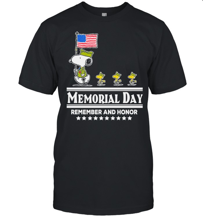 Snoopy And Woodstock Abbey Road Memorial Day Remember And Honor shirt