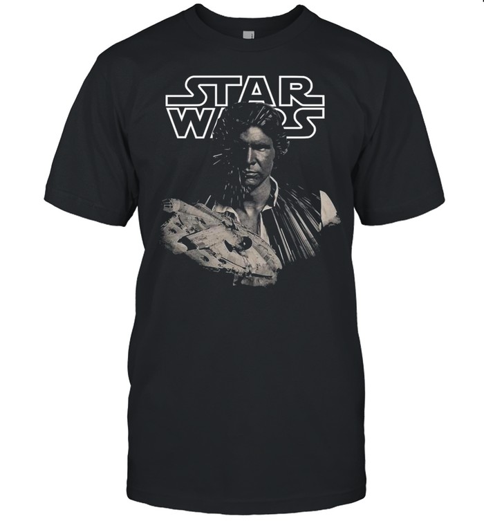 Star Wars Han Solo Millennium Falcon Portrait  Classic Men's T-shirt