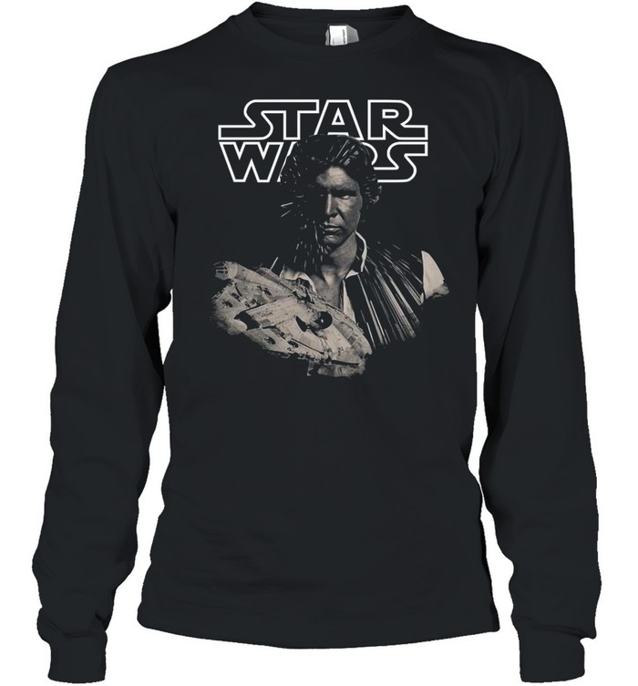 Star Wars Han Solo Millennium Falcon Portrait  Long Sleeved T-shirt