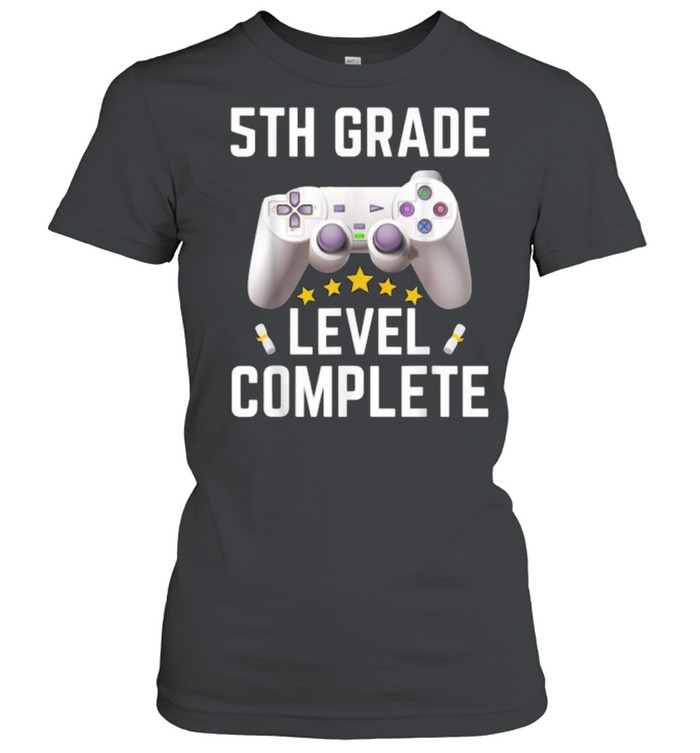 5th Grade Level Complete Gamer Class Of 21 Graduation Five Star Shirt Trend T Shirt Store Online