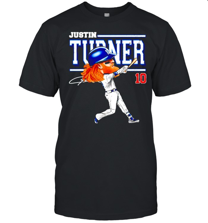 Los Angeles Baseball 10 Justin Turner Cartoon signature shirt Classic Men's T-shirt