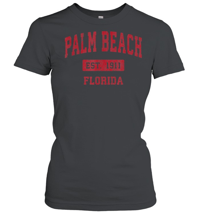 Palm Beach Florida FL Vintage Sports Design Red Design shirt Classic Women's T-shirt