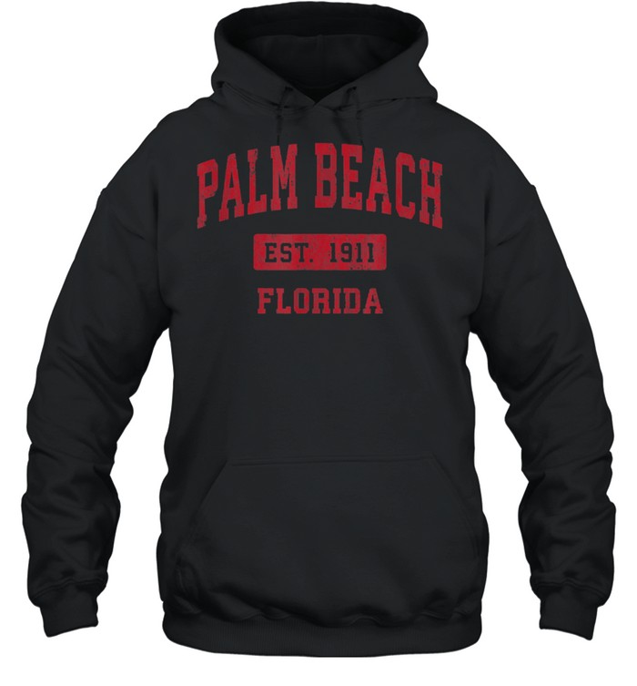 Palm Beach Florida FL Vintage Sports Design Red Design shirt Unisex Hoodie