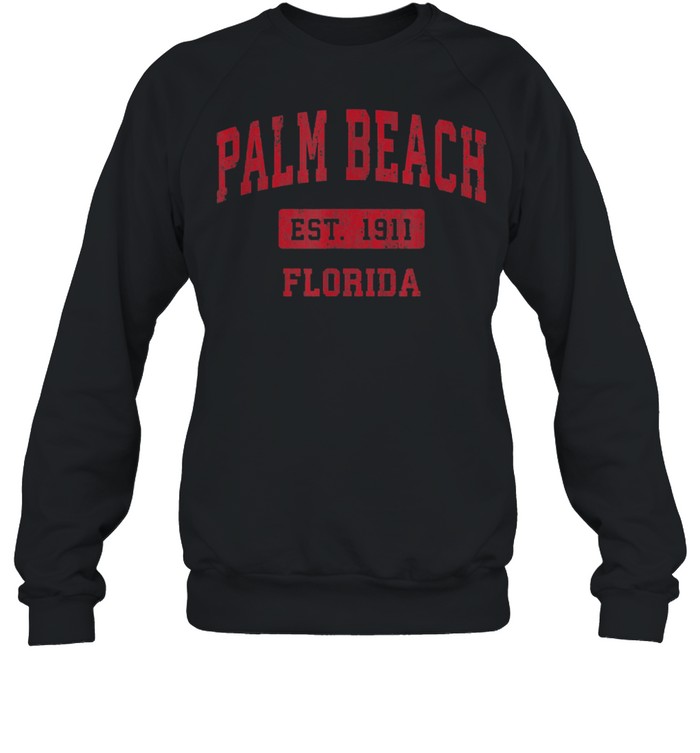Palm Beach Florida FL Vintage Sports Design Red Design shirt Unisex Sweatshirt