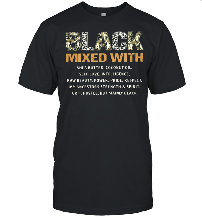 Women Black Mixed With She A Butter Coconut Oil Lepoard Shirt Trend T Shirt Store Online