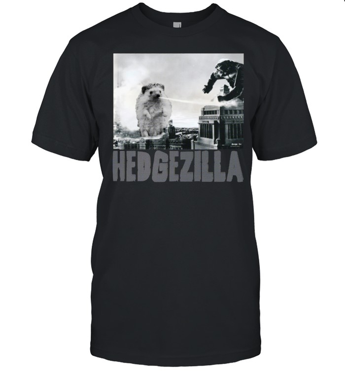 Rare Hedgezilla Hedgehog Hero Newspaper Black White Shirt T Shirt Classic