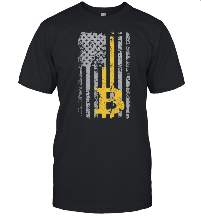 Bitcoin American flag shirt Classic Men's T-shirt