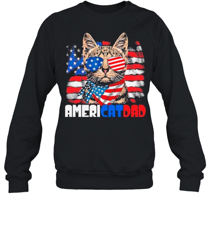 American Flag With Americat Dad shirt Unisex Sweatshirt