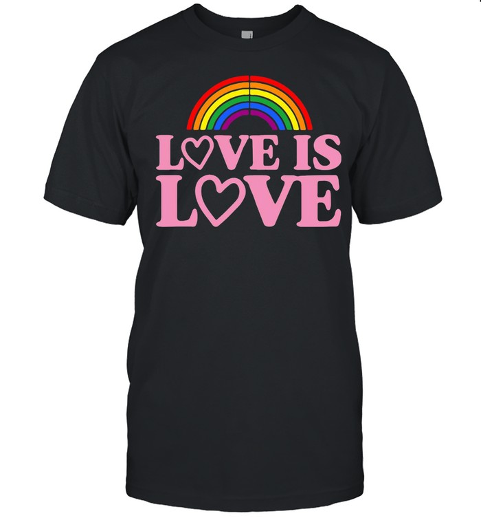 Love Is Love Hearts Cute Lesbian Gay Pride Stuff Lgbtq Ally Zip T-shirt Classic Men's T-shirt