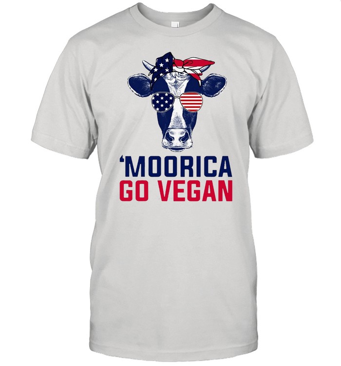 Cow American Flag Moorica Go Vegan T-shirt Classic Men's T-shirt