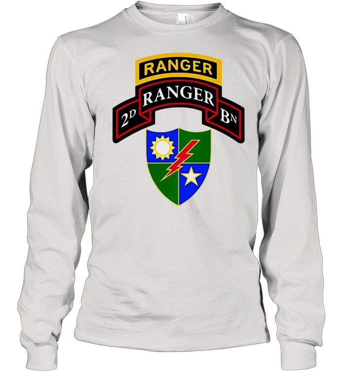 US Army Ranger 2Nd Battalion Scroll Ranger Tab T-shirt Long Sleeved T-shirt