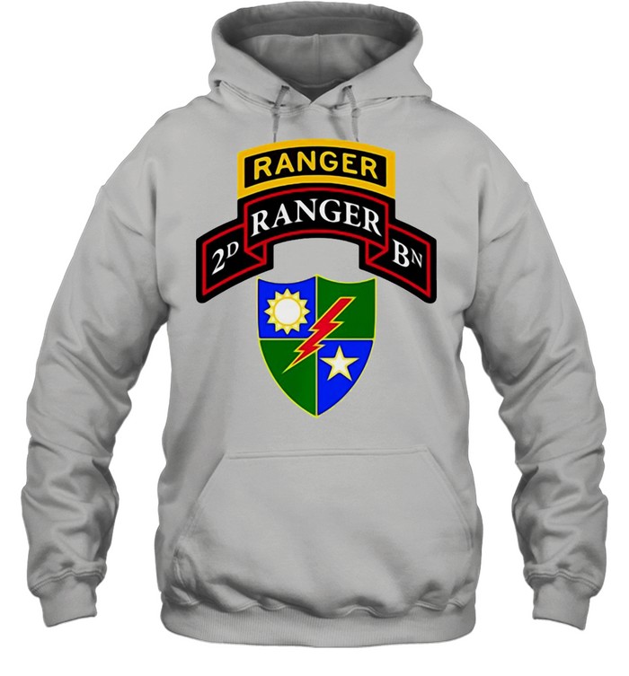 US Army Ranger 2Nd Battalion Scroll Ranger Tab T-shirt Unisex Hoodie