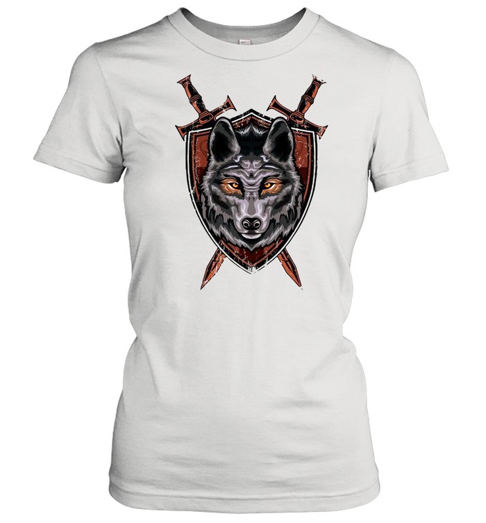 Wolf Sword Shield Renaissance Medieval Knight House Sigil T-shirt Classic Women's T-shirt