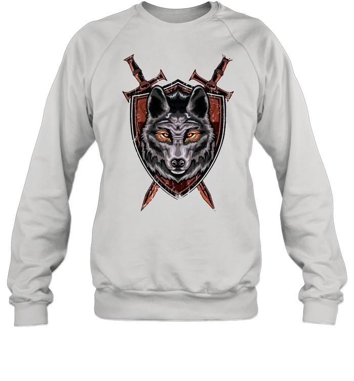 Wolf Sword Shield Renaissance Medieval Knight House Sigil T-shirt Unisex Sweatshirt