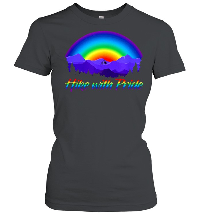 Hike with pride rainbow sunset shirt Classic Women's T-shirt