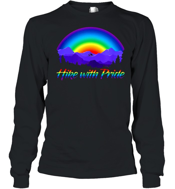 Hike with pride rainbow sunset shirt Long Sleeved T-shirt