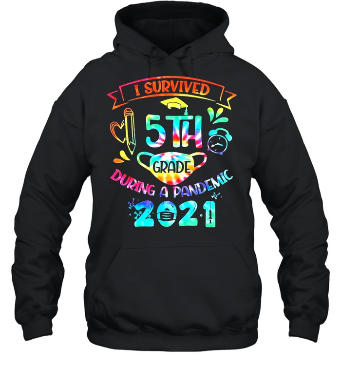 I Survived 5th Grade Mask During A Pandemic 2021 shirt Unisex Hoodie