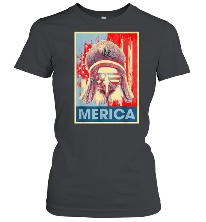 Merica eagle mullet 4th of july vintage American us flag shirt Classic Women's T-shirt