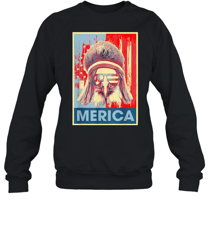 Merica eagle mullet 4th of july vintage American us flag shirt Unisex Sweatshirt