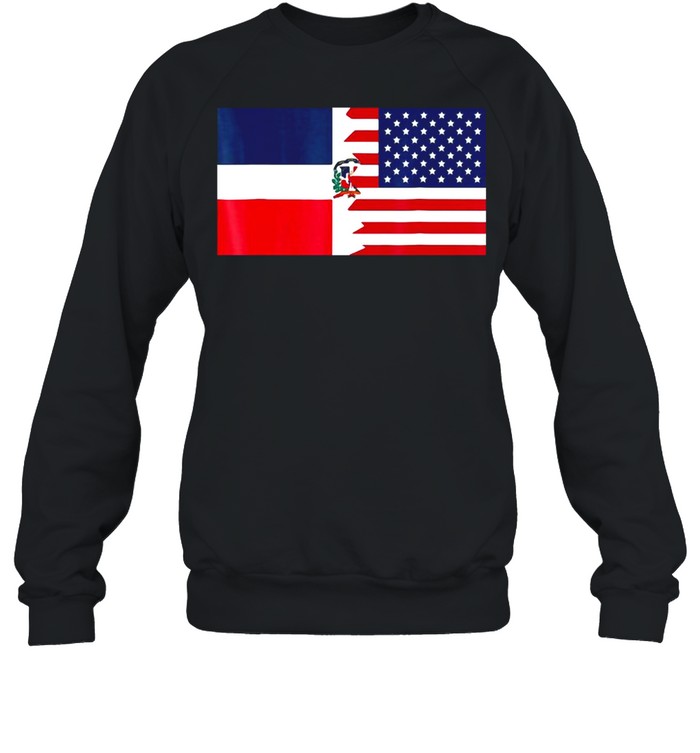 Dominican American Half Dominican Republic Flag T-shirt Unisex Sweatshirt