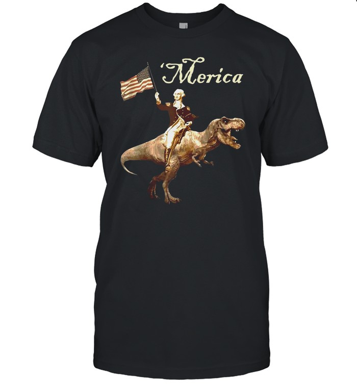 George Washington Riding A Tyrannosaurus Rex Merica Trex T-shirt Classic Men's T-shirt