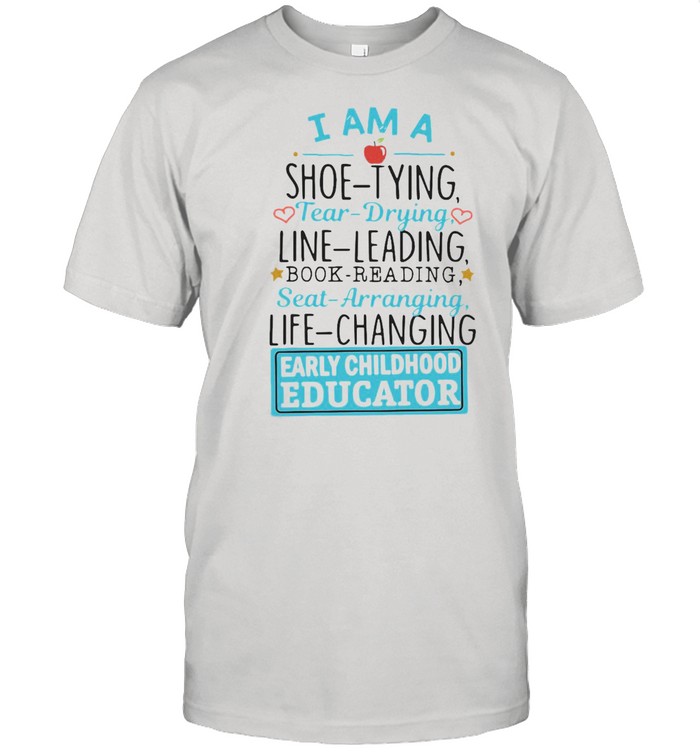 Shoe Tying Tear Drying Line Leading Book Reading Seat Arranging Life Changing Early Childhood Educator T-shirt Classic Men's T-shirt