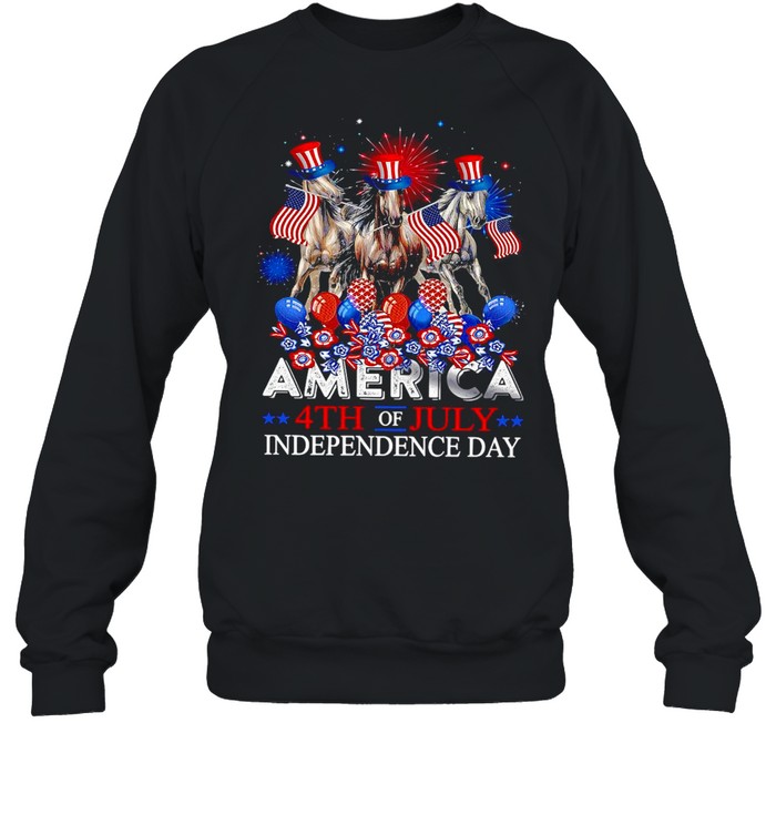 Fireworks Horse America 4th Of July Independence Day T-shirt Unisex Sweatshirt