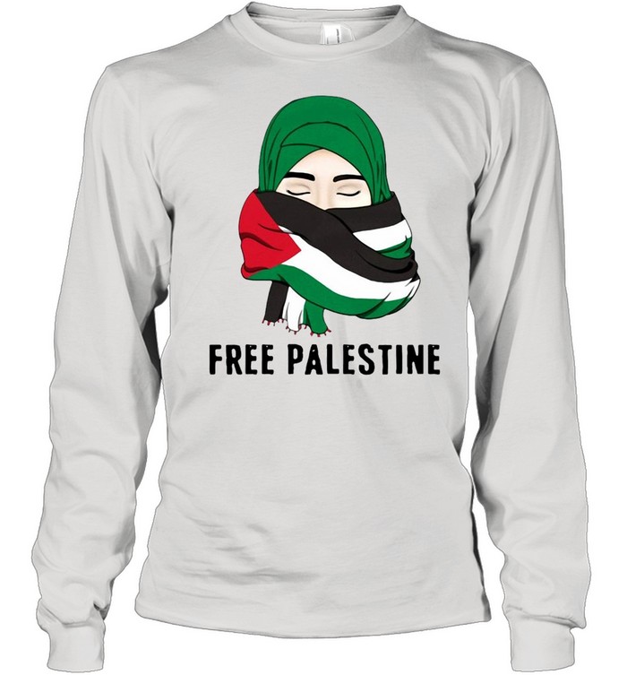 Free Palestine Gaza Palestinian Girl Palestinian Flag Long Sleeved T-shirt