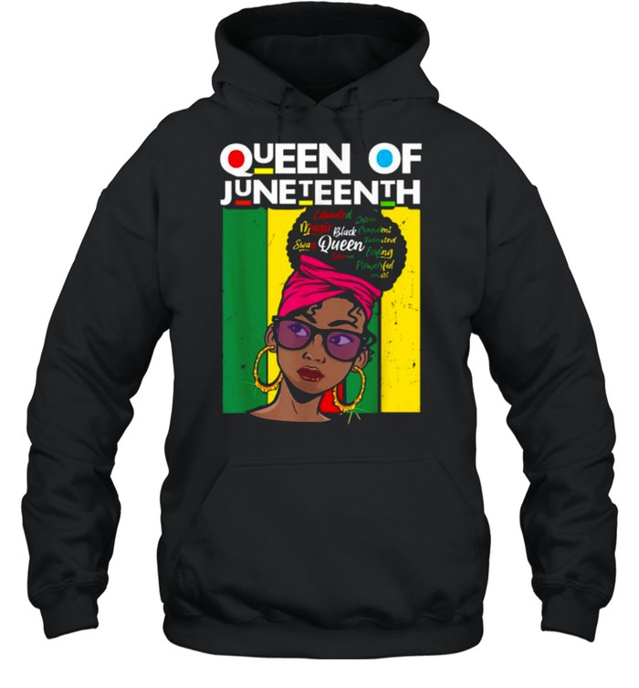 Queen Of Juneteenth Black Girl Magic Melanin Women Vintage T- Unisex Hoodie