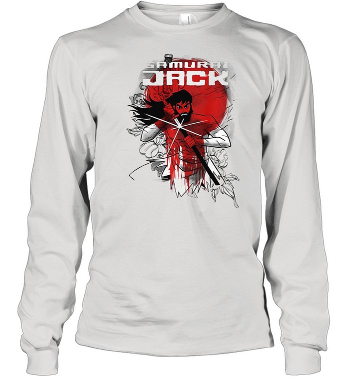 Samurai Jack Red Sun Sword Portrait Long Sleeved T-shirt