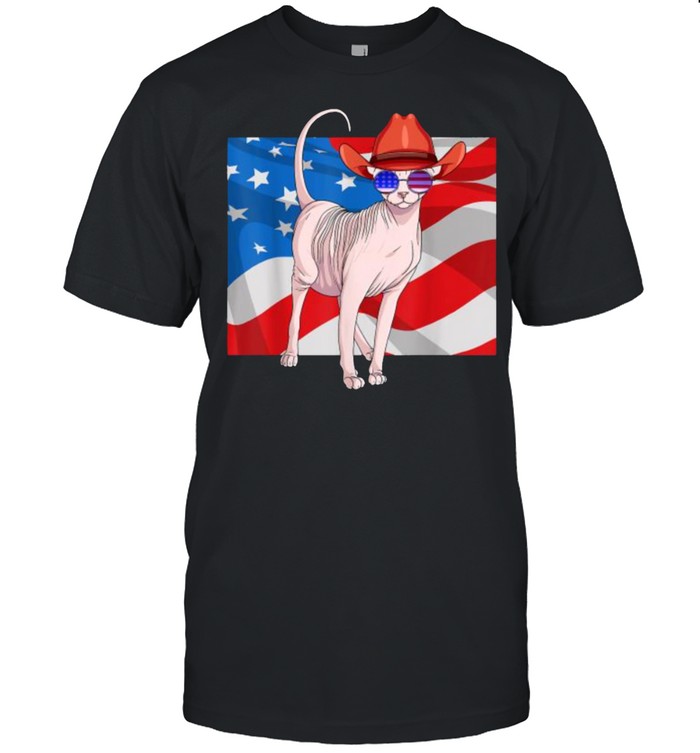 Sphynx Cat 4th Of July Patriotic American Flag T- Classic Men's T-shirt