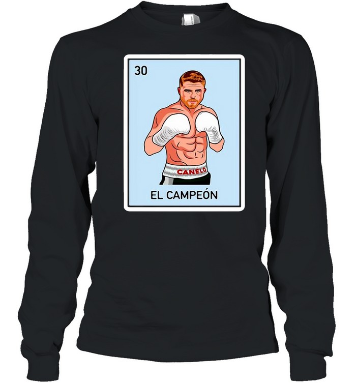 Canelo Alvarez EL Campeon Mexican Boxing Champion Lottery Card T-shirt Long Sleeved T-shirt